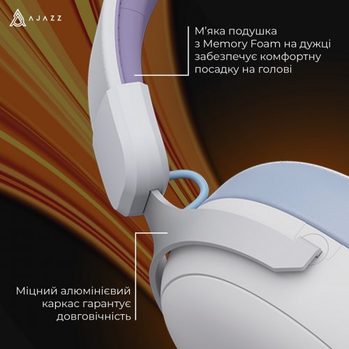 Наушники Ajazz AHM08 MAX (AHM08-MAX-PWB) White/Blue купить в Украине: Киев, Днепр, Харьков, Одесса  | Низкая цена, отзывы, характеристики от TELEMART фото