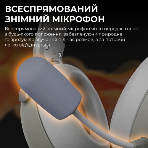 Наушники Ajazz AHM08 MAX (AHM08-MAX-GW) Grey купить в Украине: Киев, Днепр, Харьков, Одесса  | Низкая цена, отзывы, характеристики от TELEMART фото