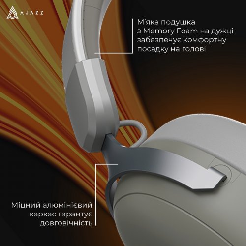 Наушники Ajazz AHM08 MAX (AHM08-MAX-GW) Grey купить в Украине: Киев, Днепр, Харьков, Одесса  | Низкая цена, отзывы, характеристики от TELEMART фото