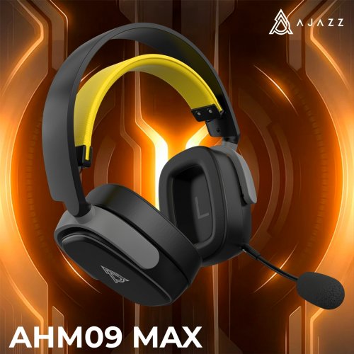 Навушники Ajazz AHM09 MAX (AHM09-MAX-BGY) Black/Yellow купити в Україні: Київ, Львів, Хмельницький, Тернопіль, Івано-Франківськ | Низька ціна, відгуки, характеристики від TELEMART фото