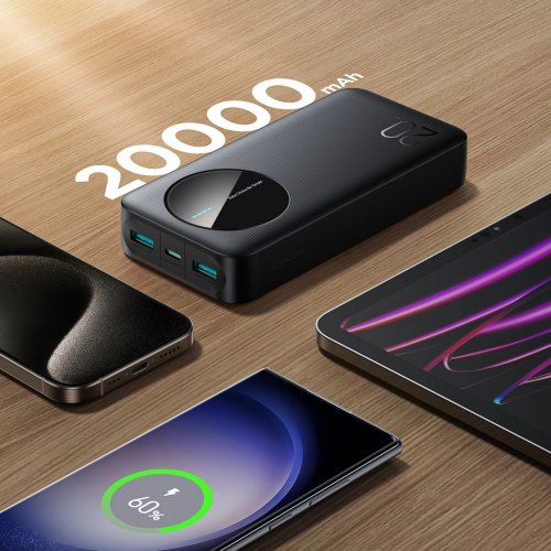 Powerbank JOYROOM 20000mAh 12W (JR-PBF14) Black купить в Украине: Киев, Днепр, Харьков, Одесса  | Низкая цена, отзывы, характеристики от TELEMART фото