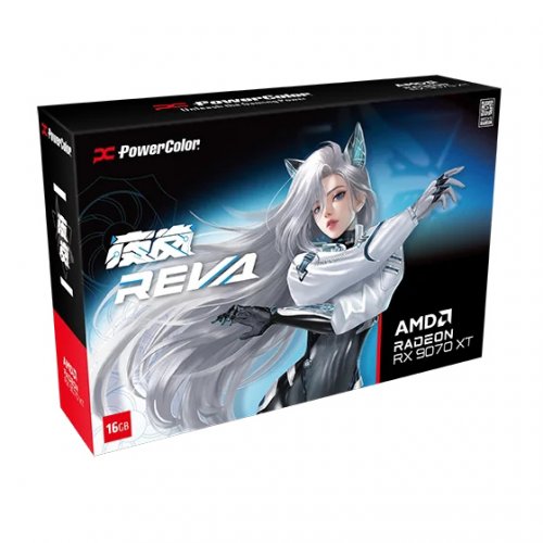 Видеокарта PowerColor Radeon RX 9070 XT Hellhound OC Reva Edition 16384MB (RX9070XT 16G-L/OC/REVA) купить в Украине: Киев, Днепр, Харьков, Одесса  | Проверка совместимости, низкая цена, отзывы, характеристики от TELEMART фото