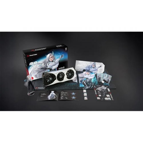 Видеокарта PowerColor Radeon RX 9070 XT Hellhound OC Reva Edition 16384MB (RX9070XT 16G-L/OC/REVA) купить в Украине: Киев, Днепр, Харьков, Одесса  | Проверка совместимости, низкая цена, отзывы, характеристики от TELEMART фото