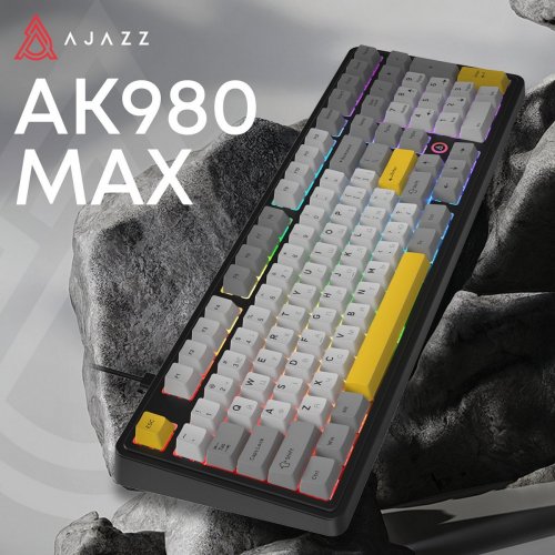 Клавіатура Ajazz AK980 MAX RGB Magnetic Switch (AK980-MAX-M-BGY) Black купити в Україні: Київ, Львів, Хмельницький, Тернопіль, Івано-Франківськ | Низька ціна, відгуки, характеристики від TELEMART фото