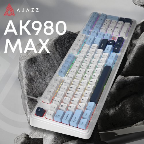 Клавіатура Ajazz AK980 MAX RGB Magnetic Switch (AK980-MAX-M-BWDB) White купити в Україні: Київ, Львів, Хмельницький, Тернопіль, Івано-Франківськ | Низька ціна, відгуки, характеристики від TELEMART фото