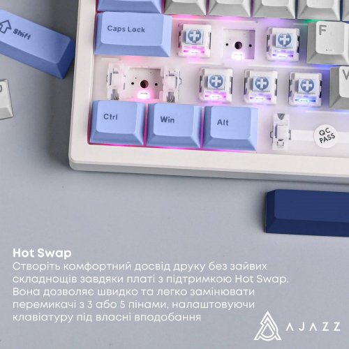 Клавіатура Ajazz AK980 MAX RGB Magnetic Switch (AK980-MAX-M-BWDB) White купити в Україні: Київ, Львів, Хмельницький, Тернопіль, Івано-Франківськ | Низька ціна, відгуки, характеристики від TELEMART фото