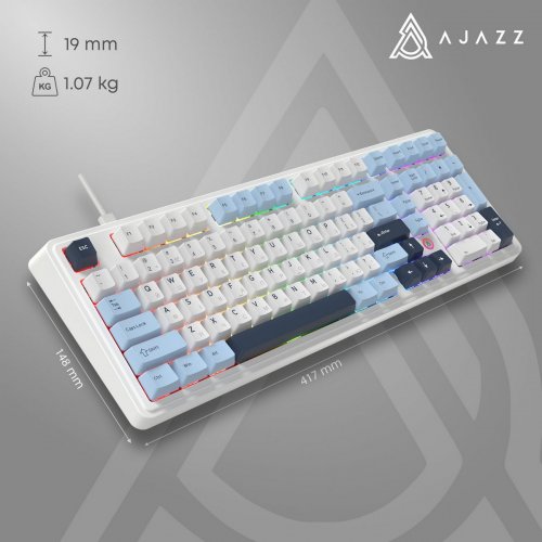Клавіатура Ajazz AK980 MAX RGB Magnetic Switch (AK980-MAX-M-BWDB) White купити в Україні: Київ, Львів, Хмельницький, Тернопіль, Івано-Франківськ | Низька ціна, відгуки, характеристики від TELEMART фото