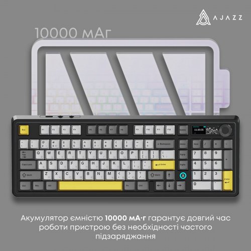Клавіатура Ajazz AK980 V2 RGB Gift Switch V2 Wireless (AK980-V2-G-BGY) Black купити в Україні: Київ, Львів, Хмельницький, Тернопіль, Івано-Франківськ | Низька ціна, відгуки, характеристики від TELEMART фото