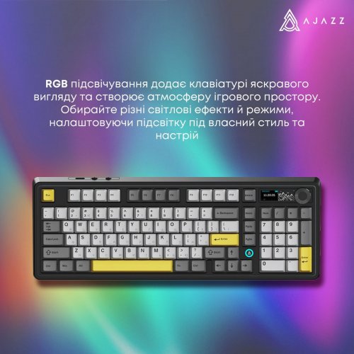 Клавіатура Ajazz AK980 V2 RGB Gift Switch V2 Wireless (AK980-V2-G-BGY) Black купити в Україні: Київ, Львів, Хмельницький, Тернопіль, Івано-Франківськ | Низька ціна, відгуки, характеристики від TELEMART фото