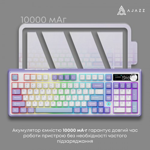 Клавіатура Ajazz AK980 V2 RGB Gift Switch V2 Wireless (AK980-V2-G-PWB) White купити в Україні: Київ, Львів, Хмельницький, Тернопіль, Івано-Франківськ | Низька ціна, відгуки, характеристики від TELEMART фото