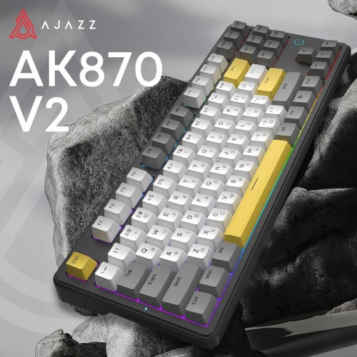 Клавиатура Ajazz AK870 V2 RGB Flying Fish Switch (AK870-V2-FF-BGY) Black купить в Украине: Киев, Днепр, Харьков, Одесса  | Низкая цена, отзывы, характеристики от TELEMART фото