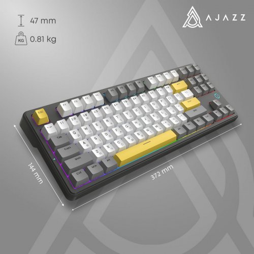 Клавиатура Ajazz AK870 V2 RGB Flying Fish Switch (AK870-V2-FF-BGY) Black купить в Украине: Киев, Днепр, Харьков, Одесса  | Низкая цена, отзывы, характеристики от TELEMART фото