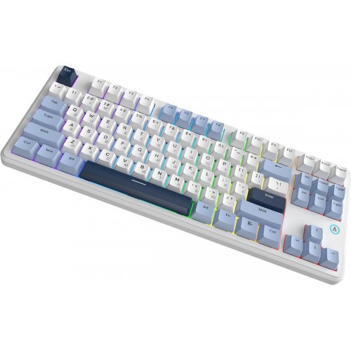 Клавиатура Ajazz AK870 V2 RGB Flying Fish Switch (AK870-V2-FF-BWB) White купить в Украине: Киев, Днепр, Харьков, Одесса  | Низкая цена, отзывы, характеристики от TELEMART фото