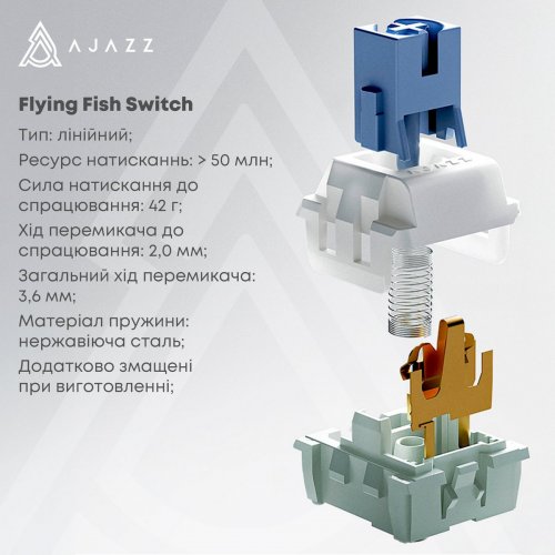 Клавиатура Ajazz AK870 V2 RGB Flying Fish Switch (AK870-V2-FF-BWB) White купить в Украине: Киев, Днепр, Харьков, Одесса  | Низкая цена, отзывы, характеристики от TELEMART фото