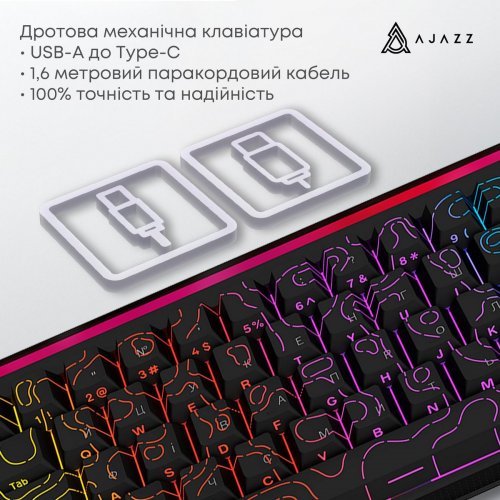 Клавиатура Ajazz NK68 Red Switch (NK68-R-S-B) Black купить в Украине: Киев, Днепр, Харьков, Одесса  | Низкая цена, отзывы, характеристики от TELEMART фото