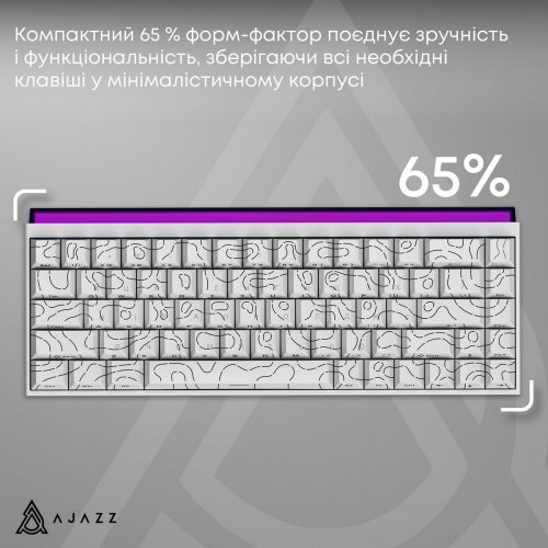 Клавиатура Ajazz NK68 Red Switch (NK68-R-S-W) White купить в Украине: Киев, Днепр, Харьков, Одесса  | Низкая цена, отзывы, характеристики от TELEMART фото