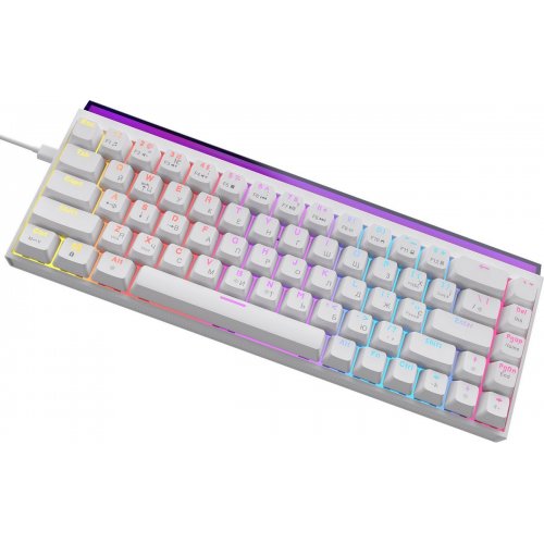 Клавіатура Ajazz NK68 Red Switch (NK68-R-W) White купити в Україні: Київ, Львів, Хмельницький, Тернопіль, Івано-Франківськ | Низька ціна, відгуки, характеристики від TELEMART фото