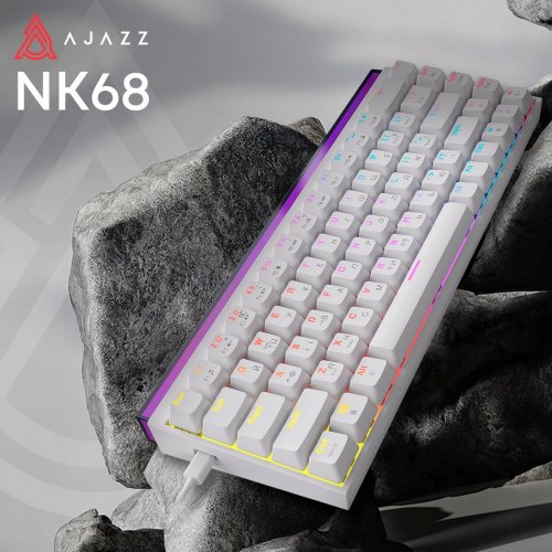 Клавіатура Ajazz NK68 Red Switch (NK68-R-W) White купити в Україні: Київ, Львів, Хмельницький, Тернопіль, Івано-Франківськ | Низька ціна, відгуки, характеристики від TELEMART фото