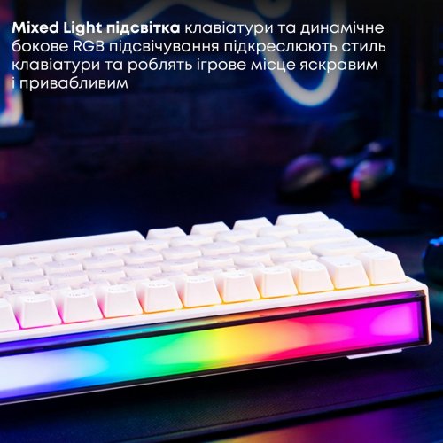 Клавіатура Ajazz NK68 Red Switch (NK68-R-W) White купити в Україні: Київ, Львів, Хмельницький, Тернопіль, Івано-Франківськ | Низька ціна, відгуки, характеристики від TELEMART фото
