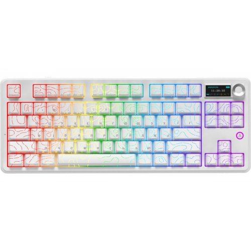 Клавіатура Ajazz AK870 V2 RGB Maillard Switch Wireless (AK870-V2-S-W) White купити в Україні: Київ, Львів, Хмельницький, Тернопіль, Івано-Франківськ | Низька ціна, відгуки, характеристики від TELEMART фото