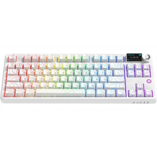 Клавіатура Ajazz AK870 V2 RGB Maillard Switch Wireless (AK870-V2-S-W) White купити в Україні: Київ, Львів, Хмельницький, Тернопіль, Івано-Франківськ | Низька ціна, відгуки, характеристики від TELEMART фото