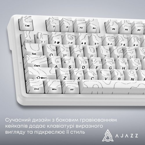 Клавіатура Ajazz AK870 V2 RGB Maillard Switch Wireless (AK870-V2-S-W) White купити в Україні: Київ, Львів, Хмельницький, Тернопіль, Івано-Франківськ | Низька ціна, відгуки, характеристики від TELEMART фото