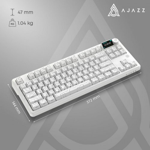 Клавіатура Ajazz AK870 V2 RGB Maillard Switch Wireless (AK870-V2-S-W) White купити в Україні: Київ, Львів, Хмельницький, Тернопіль, Івано-Франківськ | Низька ціна, відгуки, характеристики від TELEMART фото