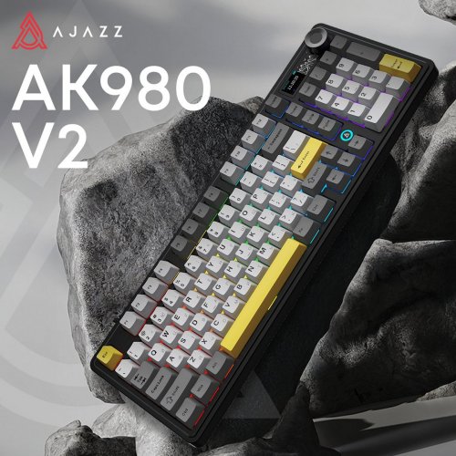 Клавиатура Ajazz AK980 V2 RGB Maillard Switch Wireless (AK980-V2-M-BGY) Black купить в Украине: Киев, Днепр, Харьков, Одесса  | Низкая цена, отзывы, характеристики от TELEMART фото