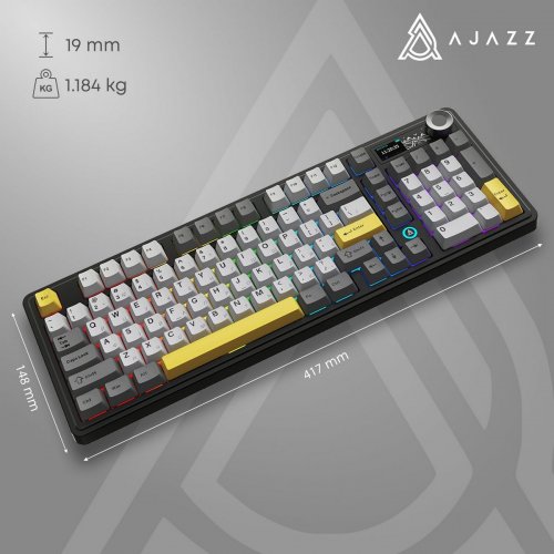 Клавиатура Ajazz AK980 V2 RGB Maillard Switch Wireless (AK980-V2-M-BGY) Black купить в Украине: Киев, Днепр, Харьков, Одесса  | Низкая цена, отзывы, характеристики от TELEMART фото