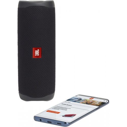 Портативна акустика JBL Flip 5 (JBLFLIP5BLKEU) Black купити в Україні: Київ, Львів, Хмельницький, Тернопіль, Івано-Франківськ | Низька ціна, відгуки, характеристики від TELEMART фото