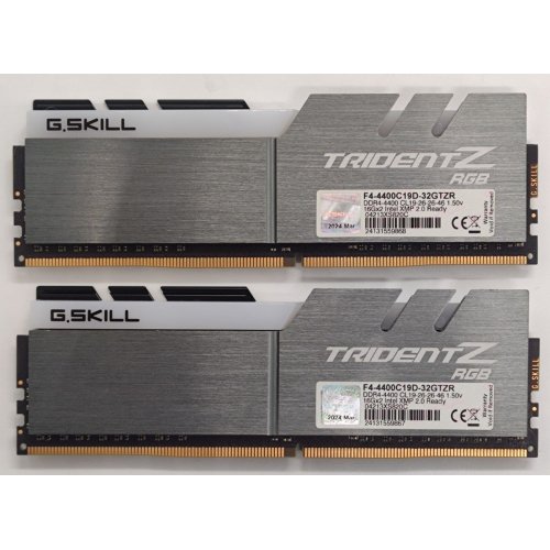 Озп G.Skill DDR4 32GB (2x16GB) 4400Mhz Trident Z RGB (F4-4400C19D-32GTZR) (Відновлено продавцем, 849295) купити в Україні: Київ, Львів, Хмельницький, Тернопіль, Івано-Франківськ | Перевірка сумісності, низька ціна, відгуки, характеристики від TELEMART фото