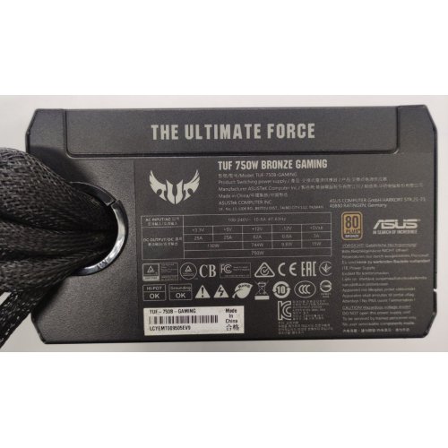 Блок живлення Asus TUF Gaming 750W (90YE00D0-B0NA00) (Відновлено продавцем, 849316) купити в Україні: Київ, Львів, Хмельницький, Тернопіль, Івано-Франківськ | Перевірка сумісності, низька ціна, відгуки, характеристики від TELEMART фото