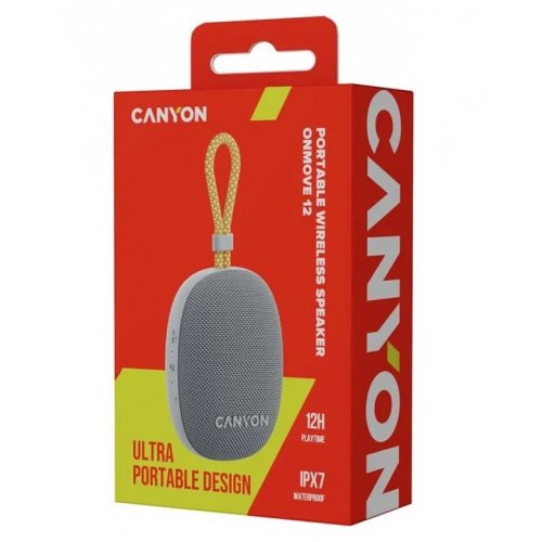Портативна акустика Canyon OnMove 12 (CNE-CBTSP12GY) Grey купити в Україні: Київ, Львів, Хмельницький, Тернопіль, Івано-Франківськ | Низька ціна, відгуки, характеристики від TELEMART фото