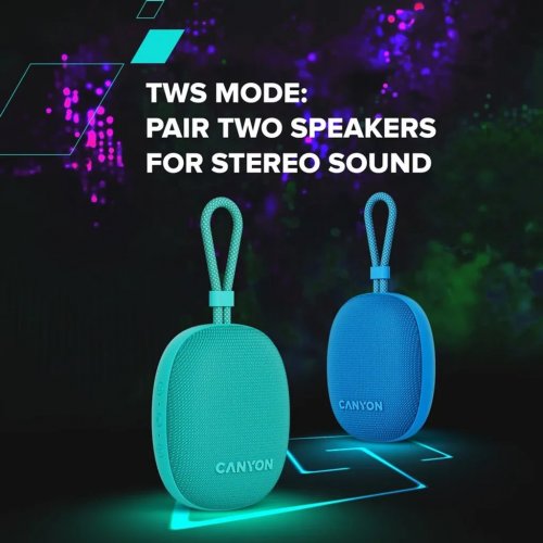 Портативна акустика Canyon OnMove 12 (CNE-CBTSP12MT) Mint купити в Україні: Київ, Львів, Хмельницький, Тернопіль, Івано-Франківськ | Низька ціна, відгуки, характеристики від TELEMART фото