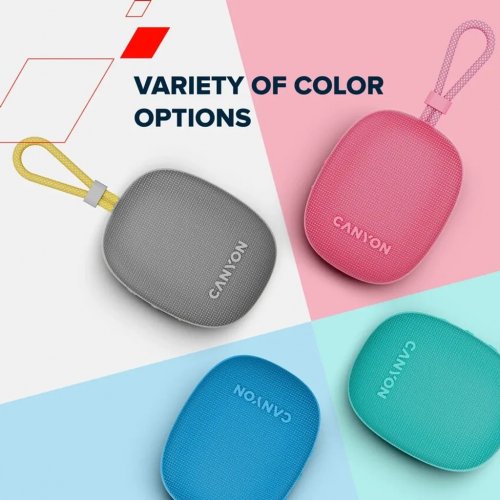 Портативна акустика Canyon OnMove 12 (CNE-CBTSP12PK) Pink купити в Україні: Київ, Львів, Хмельницький, Тернопіль, Івано-Франківськ | Низька ціна, відгуки, характеристики від TELEMART фото