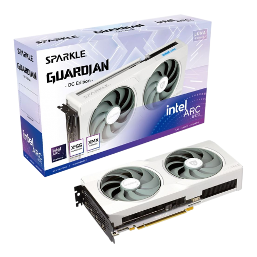 Уценка видеокарта SPARKLE Intel Arc B570 GUARDIAN Luna OC 10240MB (SB570GW-10GOC) (Вскрытая упаковка, 849359) купить в Украине: Киев, Днепр, Харьков, Одесса  | Проверка совместимости, низкая цена, отзывы, характеристики от TELEMART фото
