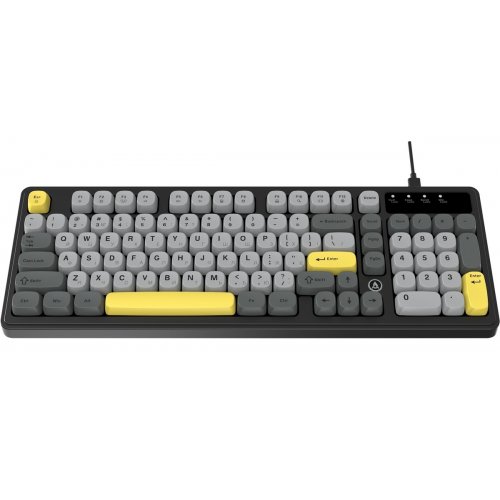 Клавіатура Ajazz AF98 (AF98-BGY) Black/Gray/Yellow купити в Україні: Київ, Львів, Хмельницький, Тернопіль, Івано-Франківськ | Низька ціна, відгуки, характеристики від TELEMART фото