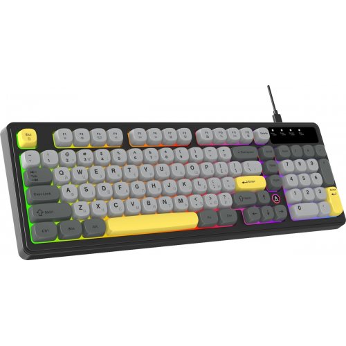 Клавіатура Ajazz AF98 (AF98-BGY) Black/Gray/Yellow купити в Україні: Київ, Львів, Хмельницький, Тернопіль, Івано-Франківськ | Низька ціна, відгуки, характеристики від TELEMART фото