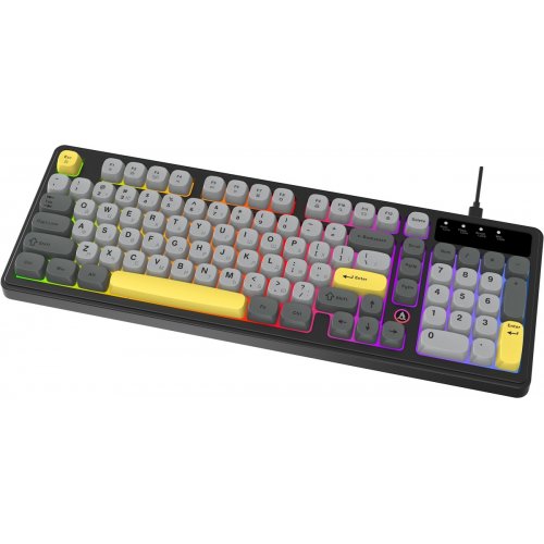 Клавіатура Ajazz AF98 (AF98-BGY) Black/Gray/Yellow купити в Україні: Київ, Львів, Хмельницький, Тернопіль, Івано-Франківськ | Низька ціна, відгуки, характеристики від TELEMART фото