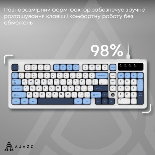 Клавиатура Ajazz AF98 (AF98-GB) White/Blue купить в Украине: Киев, Днепр, Харьков, Одесса  | Низкая цена, отзывы, характеристики от TELEMART фото