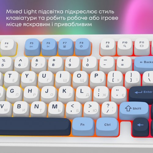 Клавиатура Ajazz AF98 (AF98-GB) White/Blue купить в Украине: Киев, Днепр, Харьков, Одесса  | Низкая цена, отзывы, характеристики от TELEMART фото