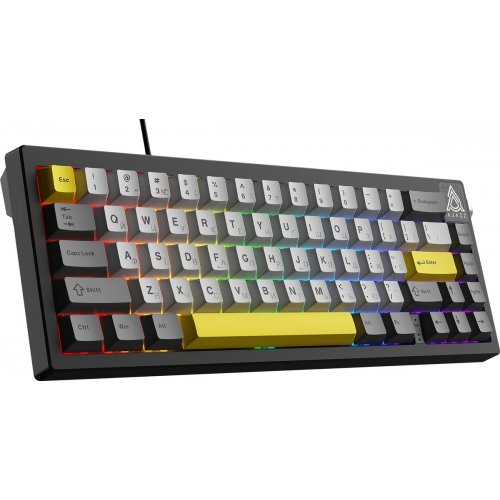 Клавіатура Ajazz AK650 RGB Moon Yellow Switch (AK650-MY-GWY) Black/Gray/Yellow купити в Україні: Київ, Львів, Хмельницький, Тернопіль, Івано-Франківськ | Низька ціна, відгуки, характеристики від TELEMART фото