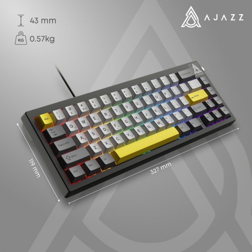 Клавіатура Ajazz AK650 RGB Moon Yellow Switch (AK650-MY-GWY) Black/Gray/Yellow купити в Україні: Київ, Львів, Хмельницький, Тернопіль, Івано-Франківськ | Низька ціна, відгуки, характеристики від TELEMART фото