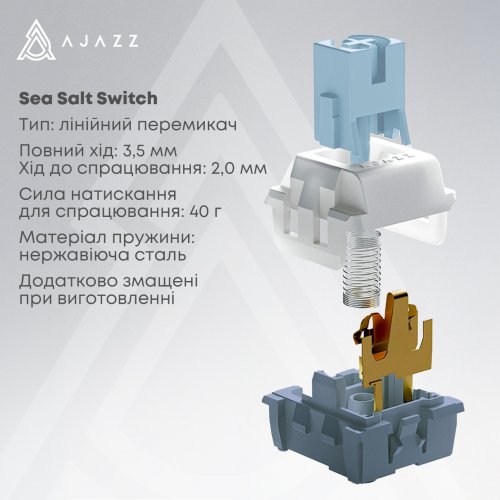 Клавиатура Ajazz AK650 RGB Sea Salt Switch (AK650-SS-BWB) White/Blue купить в Украине: Киев, Днепр, Харьков, Одесса  | Низкая цена, отзывы, характеристики от TELEMART фото