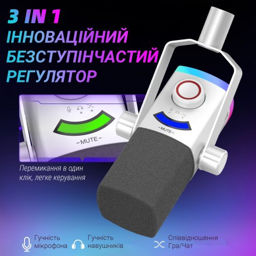 Микрофон Fifine AM8PROT White купить в Украине: Киев, Днепр, Харьков, Одесса  | Низкая цена, отзывы, характеристики от TELEMART фото