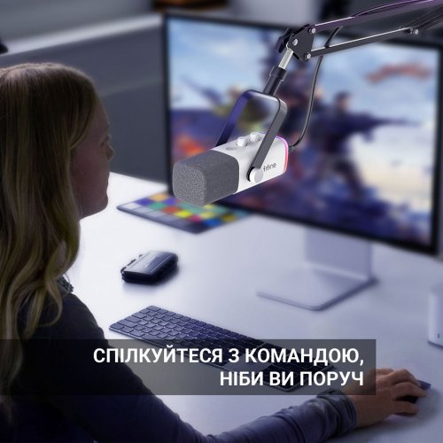 Микрофон Fifine AM8T White купить в Украине: Киев, Днепр, Харьков, Одесса  | Низкая цена, отзывы, характеристики от TELEMART фото