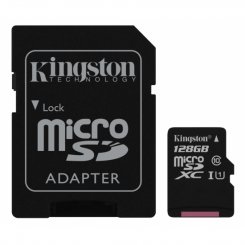 Карта пам'яті Kingston microSDXC 128GB Class 10 UHS-I (с адаптером) (SDCS/128GB)