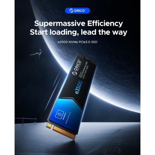 SSD-диск ORICO e3500 3D NAND QLC 256GB M.2 (2280 PCI-E) NVMe x4 (ORICO-e3500-256GB-BL-BP) купити в Україні: Київ, Львів, Хмельницький, Тернопіль, Івано-Франківськ | Перевірка сумісності, низька ціна, відгуки, характеристики від TELEMART фото