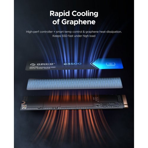 SSD-диск ORICO e3500 3D NAND QLC 2TB M.2 (2280 PCI-E) NVMe x4 (ORICO-e3500-2TB-BL-BP) купить в Украине: Киев, Днепр, Харьков, Одесса  | Проверка совместимости, низкая цена, отзывы, характеристики от TELEMART фото
