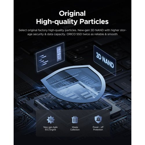 SSD-диск ORICO e3500 3D NAND QLC 2TB M.2 (2280 PCI-E) NVMe x4 (ORICO-e3500-2TB-BL-BP) купить в Украине: Киев, Днепр, Харьков, Одесса  | Проверка совместимости, низкая цена, отзывы, характеристики от TELEMART фото